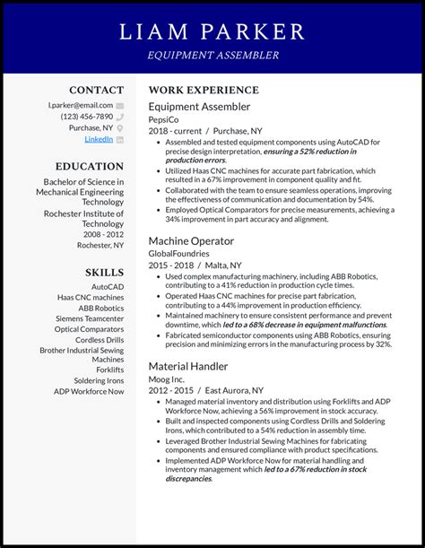 assembler resume template|Assembler Resume Examples & Templates (2024) · .